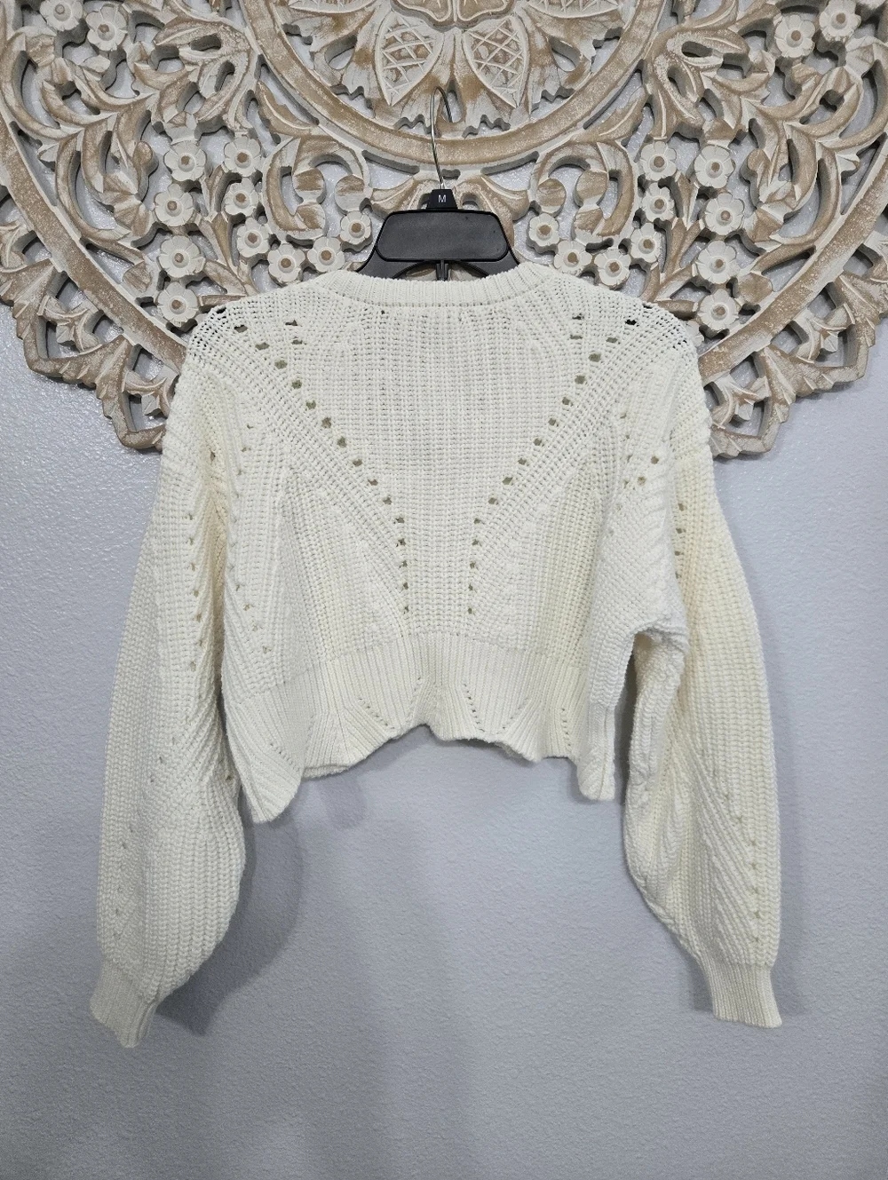 Forever 21 Cream V Neck Knit Sweater